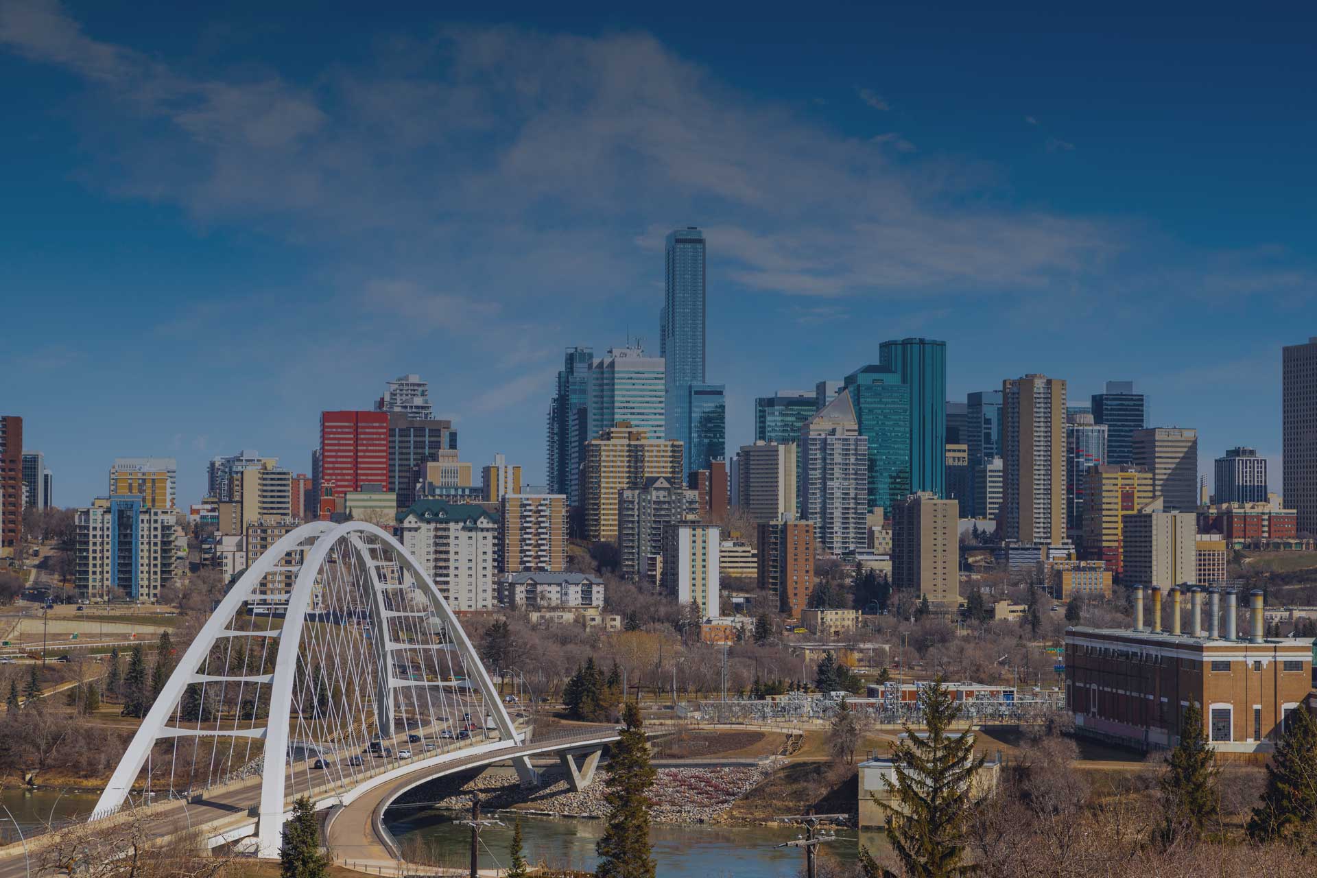 Photograph of Calgary's skyline at night