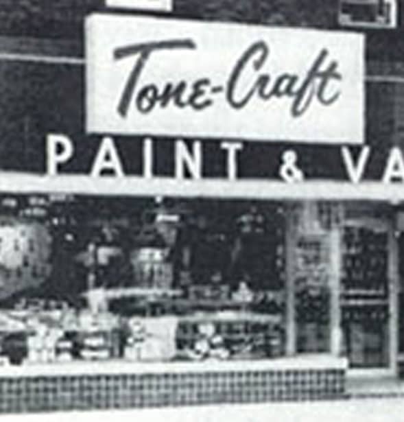 Grainy image of the Tone Craft logo circa 1955
